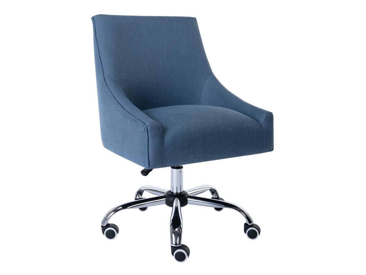 Vente-unique Chaise de bureau - Tissu - Bleu - Hauteur réglable - WONDIO  