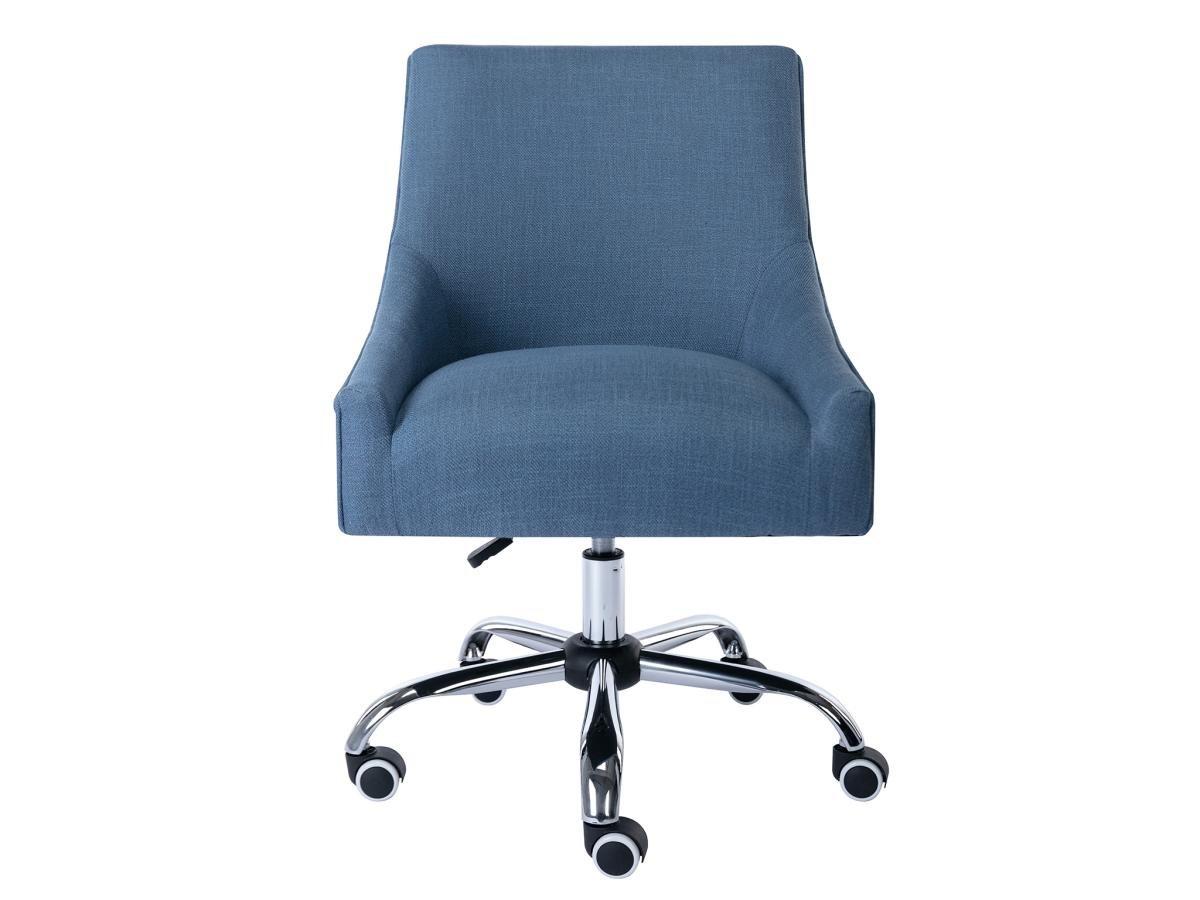 Vente-unique Chaise de bureau - Tissu - Bleu - Hauteur réglable - WONDIO  