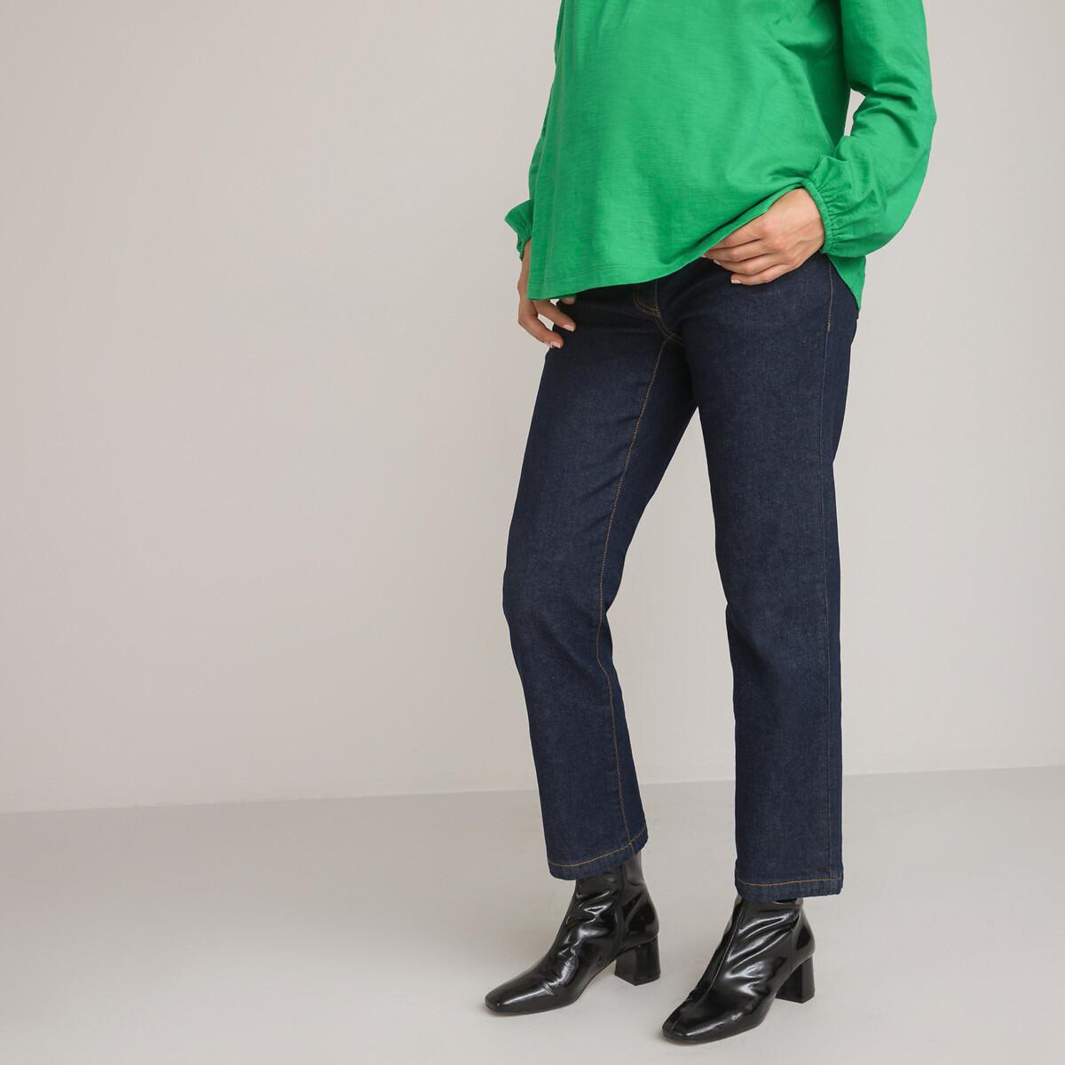 Image of Gerade Umstandsjeans Mit Hohem Dehneinsatz Am Bund Damen Blau 32