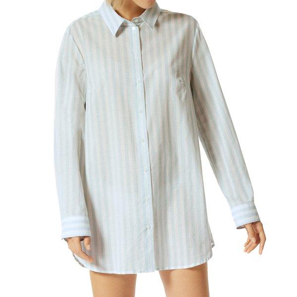 Image of Pyjama Story - Sleepshirt Nachthemd - 80 Cm Lang Damen Blau XL