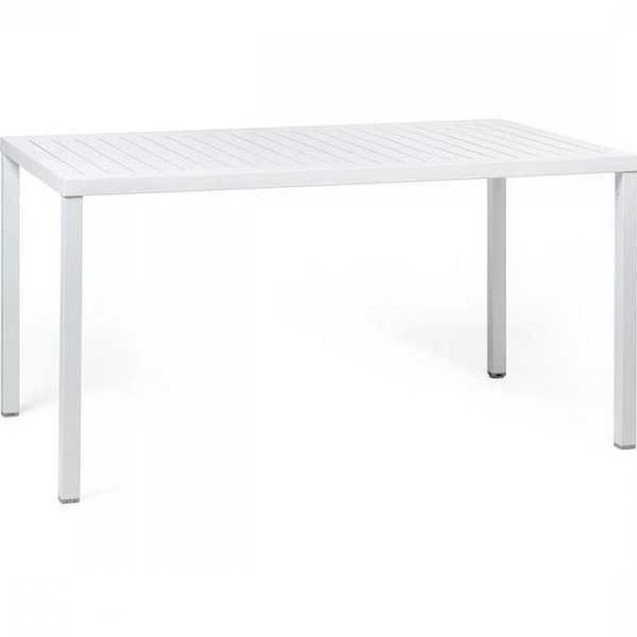 Table de jardin empilable Cube blanc 140