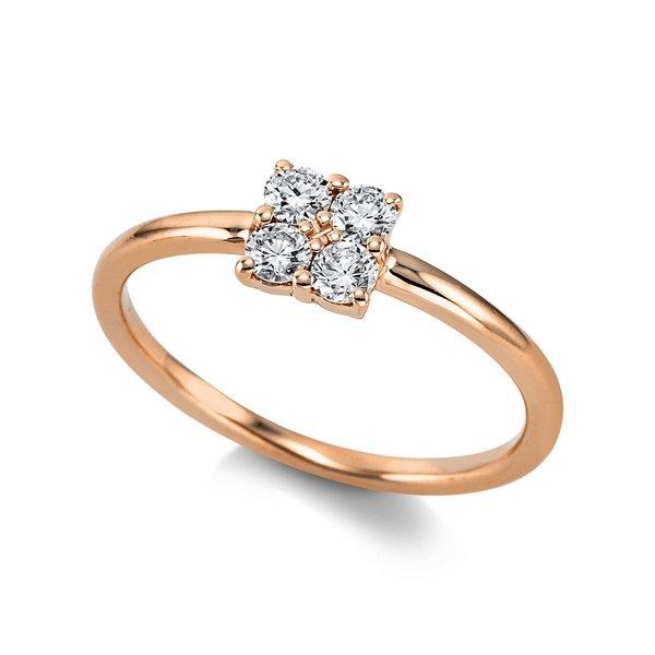 Image of Verlobungsring 750/18k Rotgold Diamant 0.28ct. Damen Gold 54