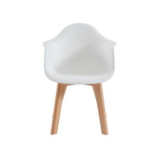 Vente-unique Lot de 2 chaises enfant avec accoudoirs en polypropylène et hêtre - Blanc - POUPINETTE  