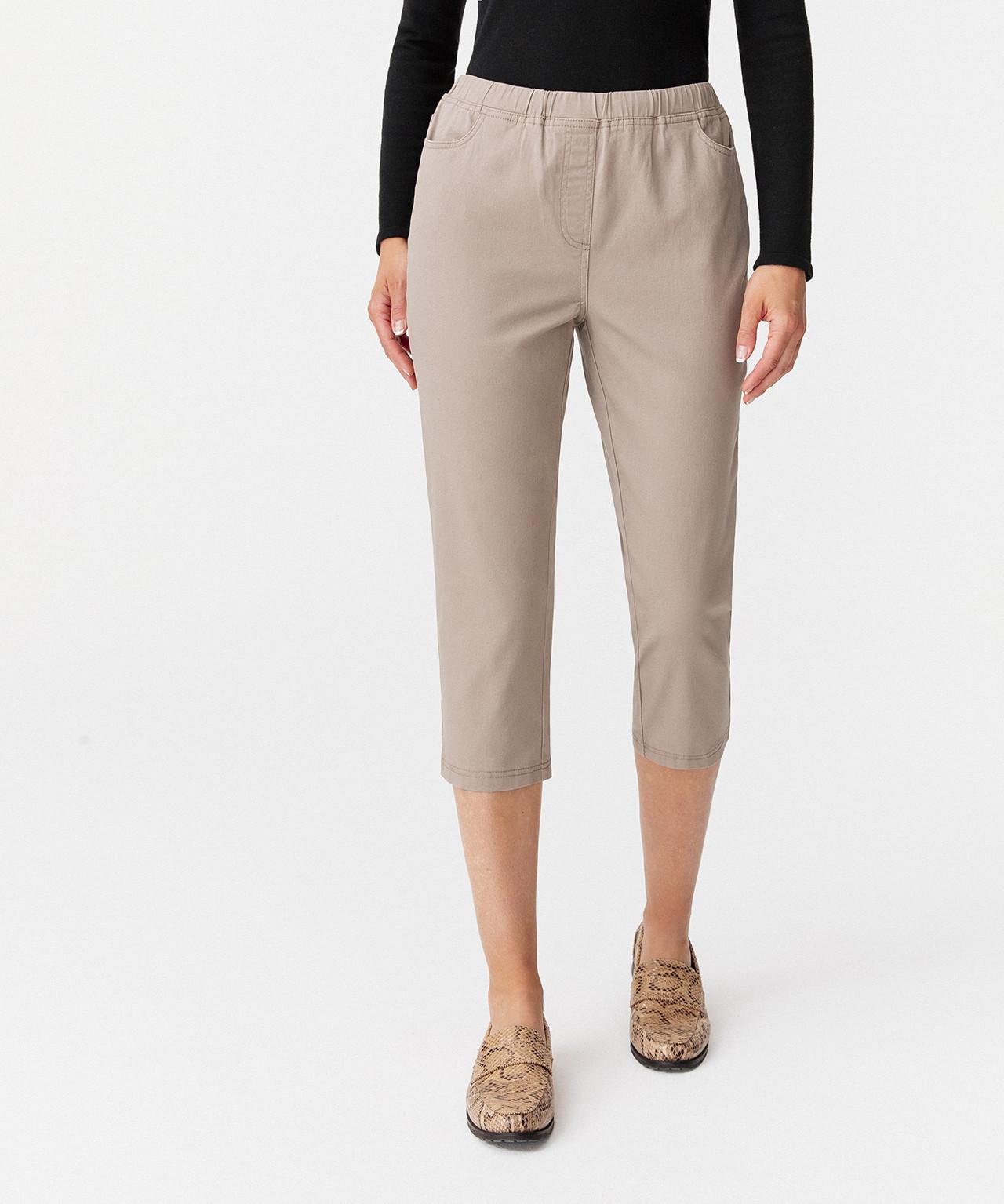 Image of 3/4-hose Aus Weichem, Leichtem Gabardinestretch, 98 % Baumwolle. Damen Braun 40