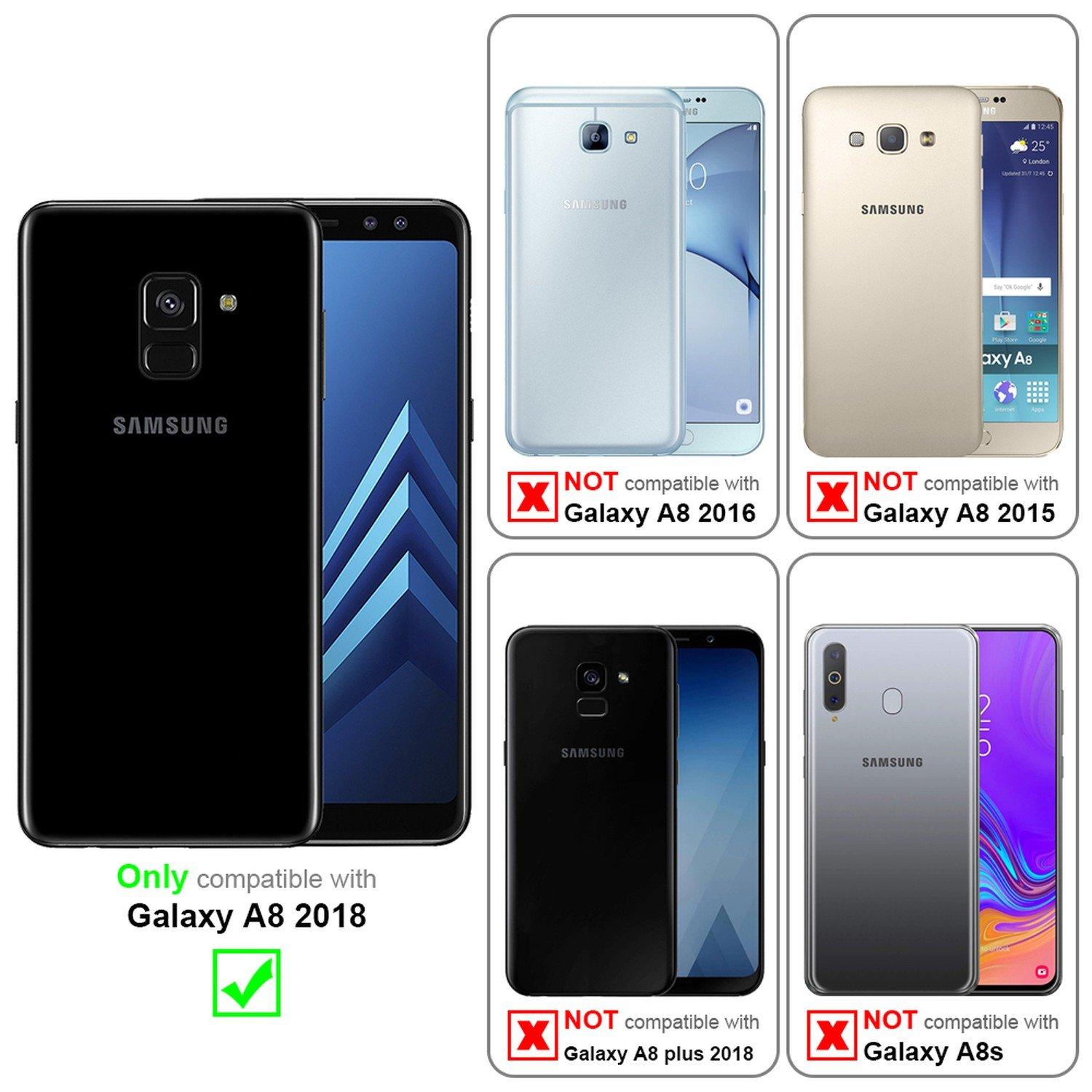 Cadorabo  Hülle für Samsung Galaxy A8 2018 Standfunktion, Kartenfach 