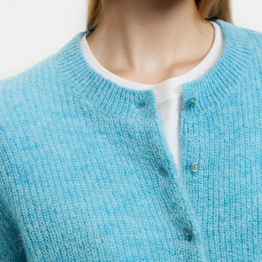 La Redoute Collections Cardigan Boutonné Manches Volantées  