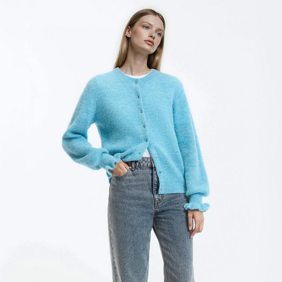 La Redoute Collections Cardigan Boutonné Manches Volantées  