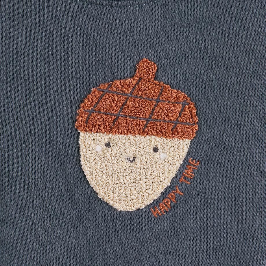 La Redoute Collections  Sweatshirt mit Druckknöpfen aus Molton mit Haselnuss-Print in Bouclé 