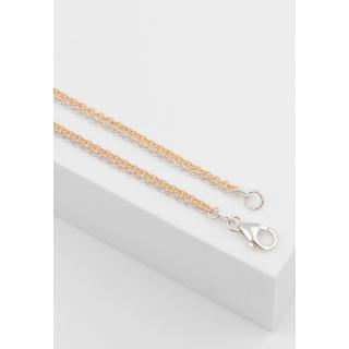 MUAU Schmuck  Collier Rundanker Bicolor Weiss-/Rotgold 750, 1.5mm, 45cm 