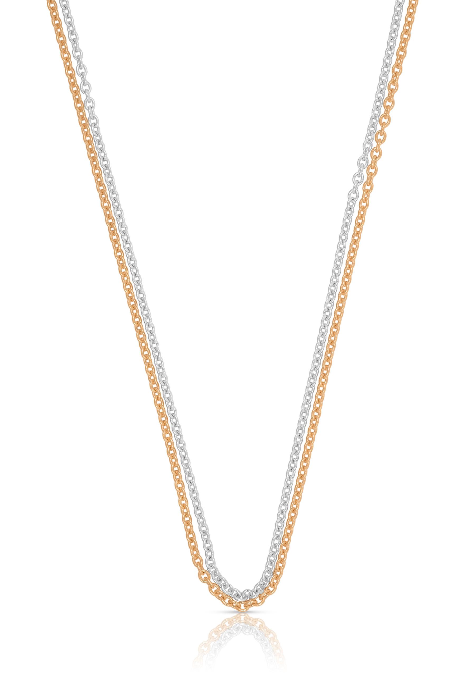 Image of Collier Rundanker Bicolor Weiss-/rotgold 750, 1.5mm, 45cm Unisex Gold 45cm
