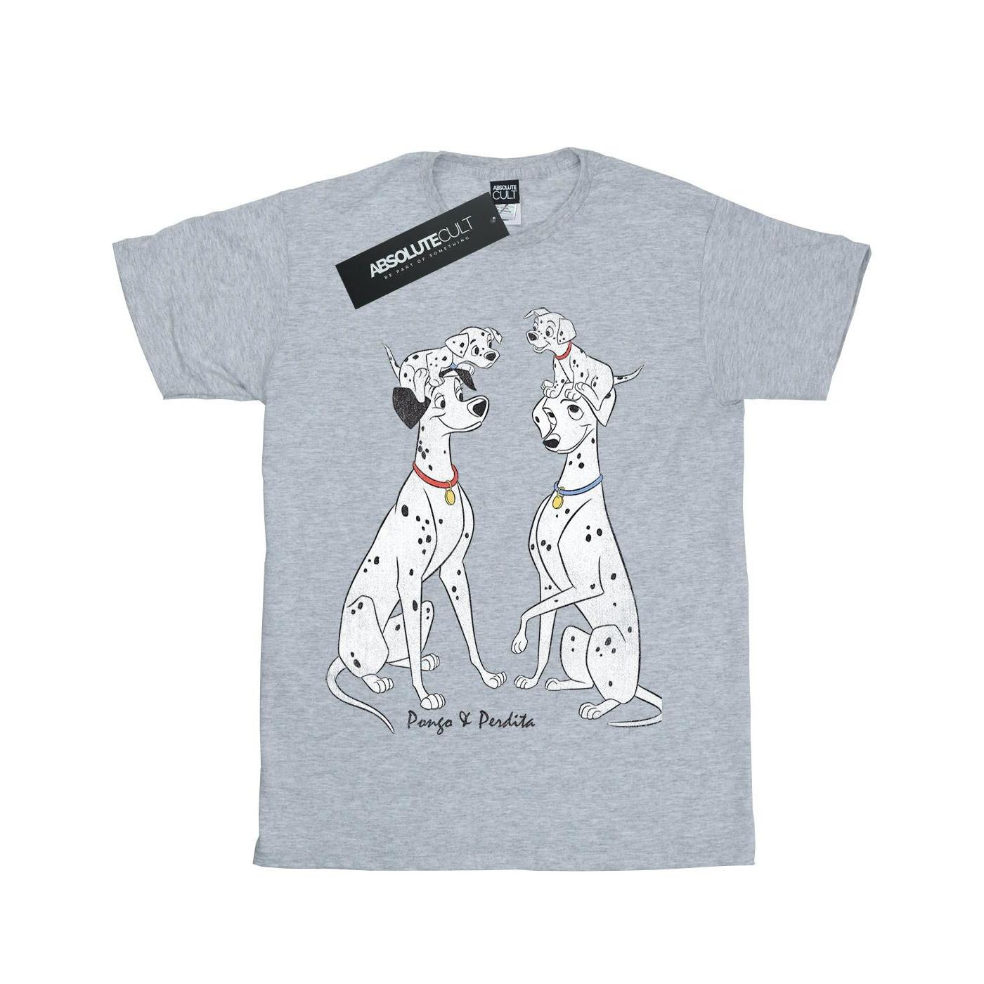 Image of 101 Dalmatians Classic Pongo And Perdita Tshirt Jungen Grau 152-158