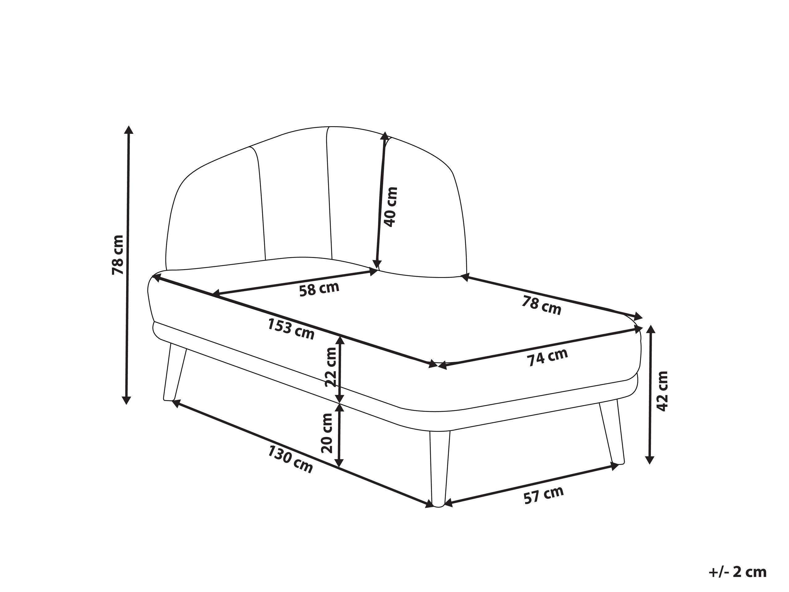 Beliani Chaise longue côté gauche en Polyester Traditionnel TANLAY  