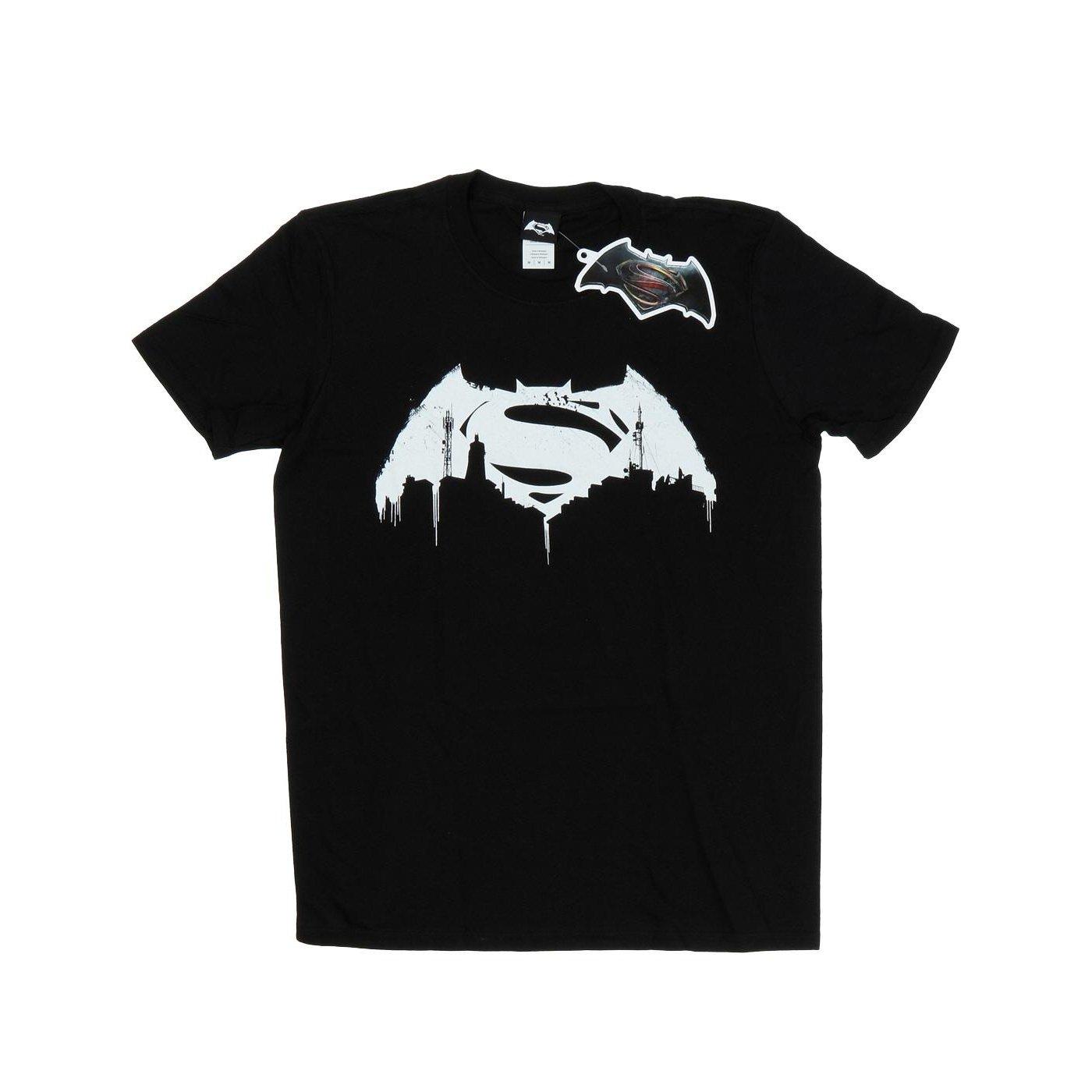 Image of Batman V Superman Beaten Logo Tshirt Herren Schwarz XL