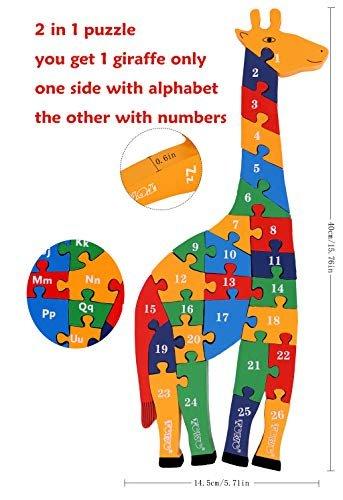 Activity-board  Puzzle en bois girafe - puzzle alphabet et chiffres 