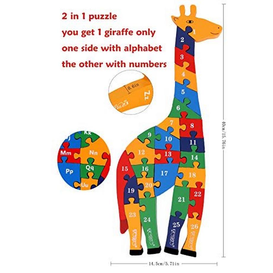 Activity-board  Holzpuzzle Giraffe - Alphabet und Zahlenpuzzle 