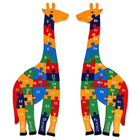 Activity-board  Holzpuzzle Giraffe - Alphabet und Zahlenpuzzle 