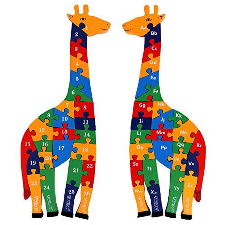Activity-board  Holzpuzzle Giraffe - Alphabet und Zahlenpuzzle 