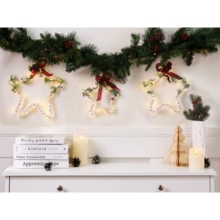 Beliani Wanddekoration 3er Set aus Tannenholz Klassisch KALLAVESI  