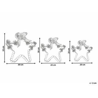Beliani Wanddekoration 3er Set aus Tannenholz Klassisch KALLAVESI  