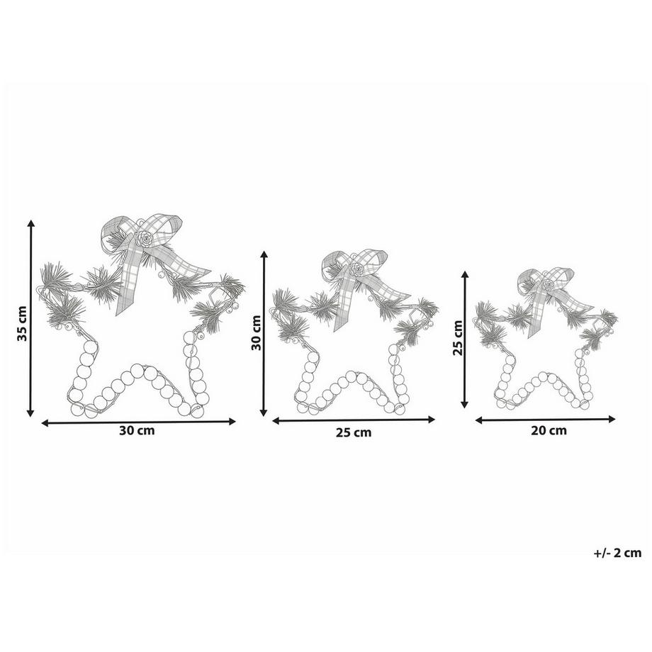 Beliani Wanddekoration 3er Set aus Tannenholz Klassisch KALLAVESI  