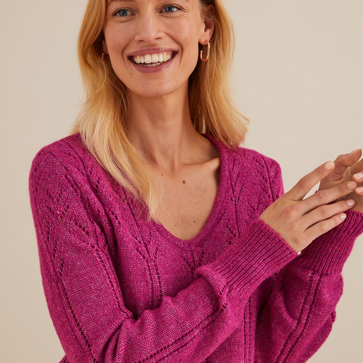 La Redoute Collections  Feinstrickpullover mit V-Ausschnitt 