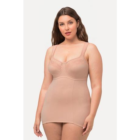 Ulla Popken  Top modellante con ricami, power mesh e spalline regolabili 