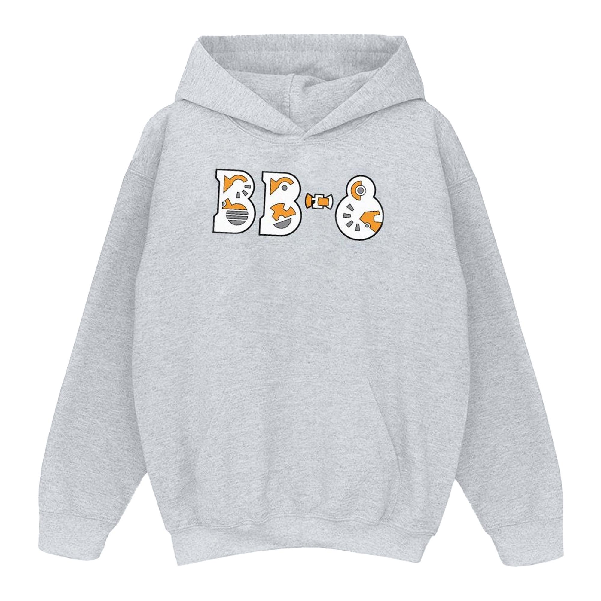 Image of The Rise Of Skywalker Bb8 Text Logo Kapuzenpullover Mädchen Grau 104
