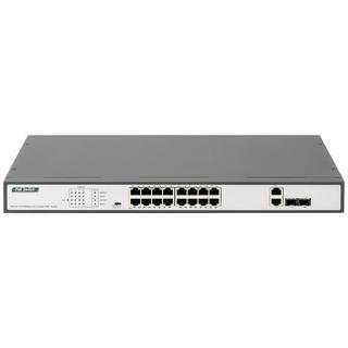 Digitus  16-Port Fast Ethernet PoE Switch, 19 Zoll, Unmanaged, 2 Uplinks 