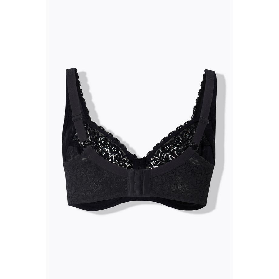 Ulla Popken Soutien-gorge à armatures dentelle florale entièrement en dentelle bonnet C-E  