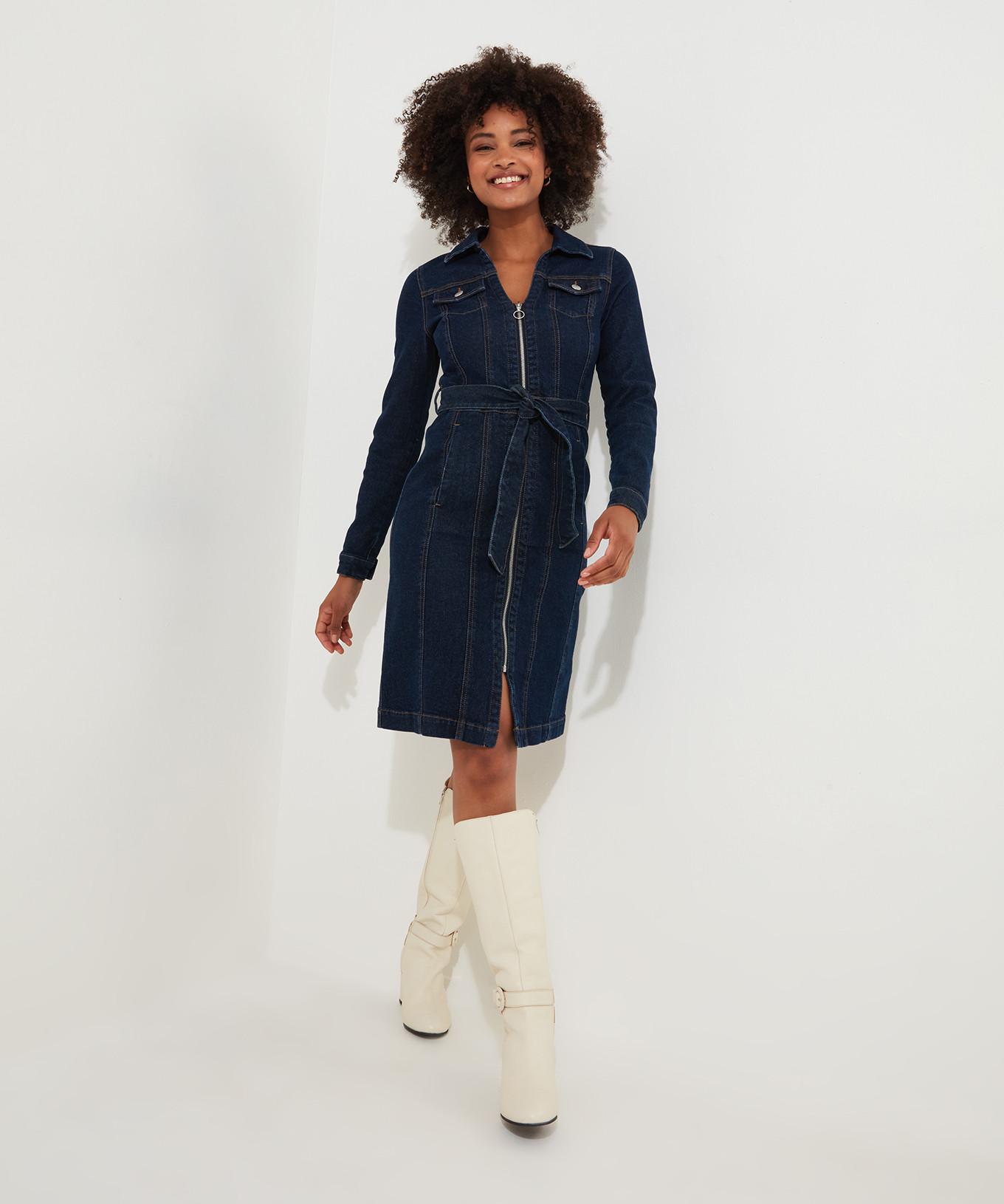 Joe Browns  PETITE Robe Denim Zippée Devant Rétro 