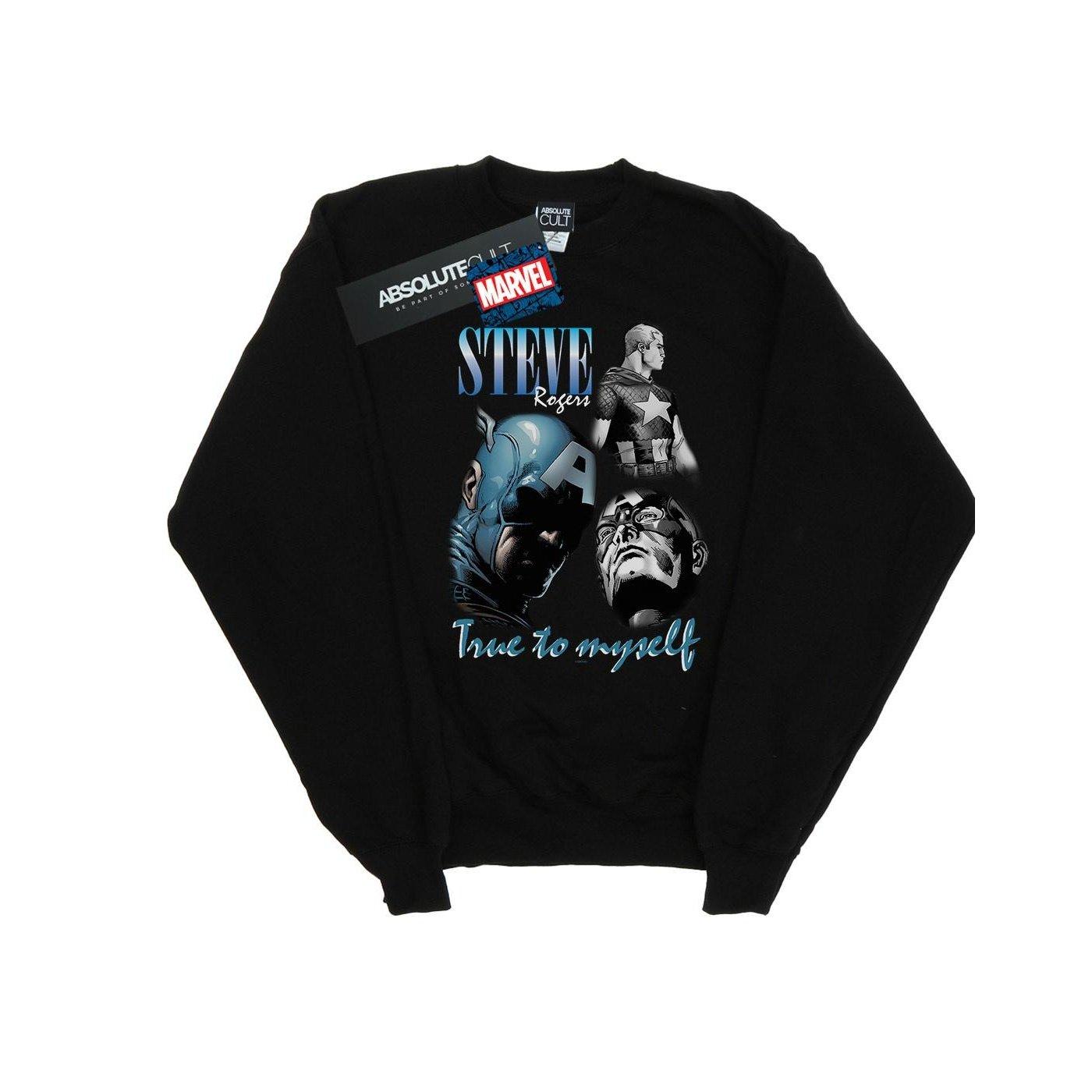 Image of Steve Rogers Homage Sweatshirt Unisex Schwarz 140/146