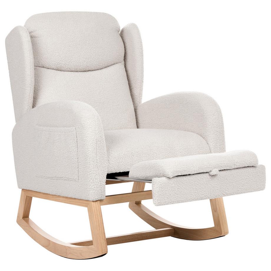 Beliani Fauteuil à bascule en Bouclé Moderne HASLEV  