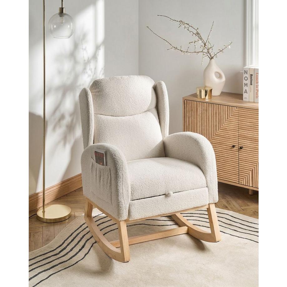 Beliani Fauteuil à bascule en Bouclé Moderne HASLEV  