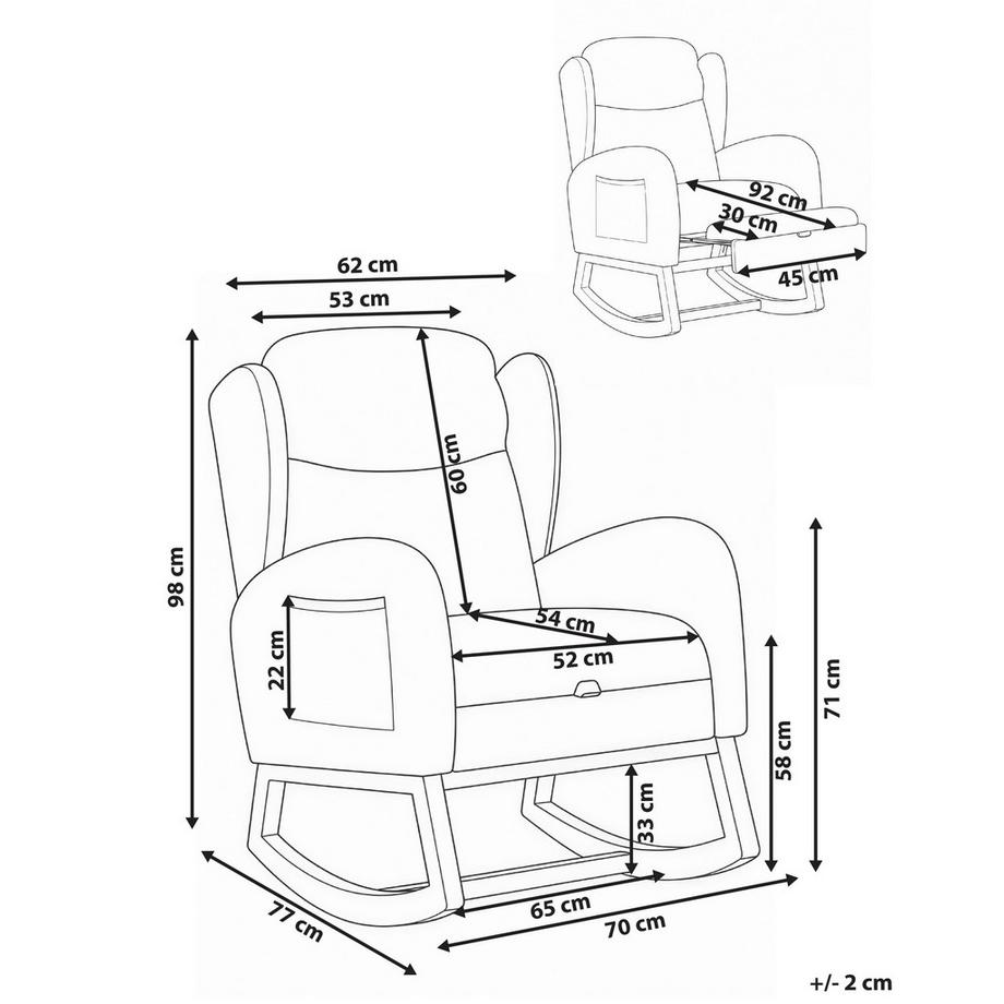 Beliani Fauteuil à bascule en Bouclé Moderne HASLEV  