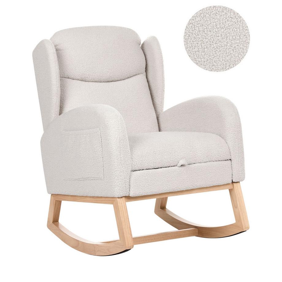 Fauteuil à bascule en Bouclé Moderne HASLEV