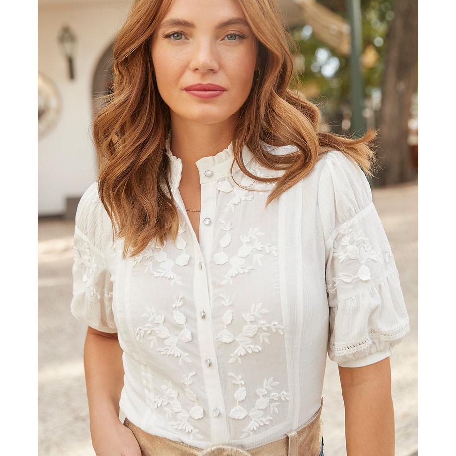 Joe Browns Chemisier Brodé Encolure Volantée  