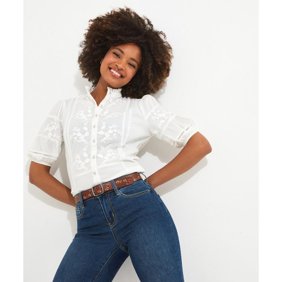 Joe Browns Chemisier Brodé Encolure Volantée  