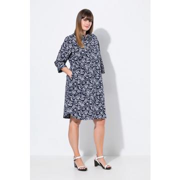 Abito chemisier dal taglio svasato con colletto da camicia e maniche a 3/4