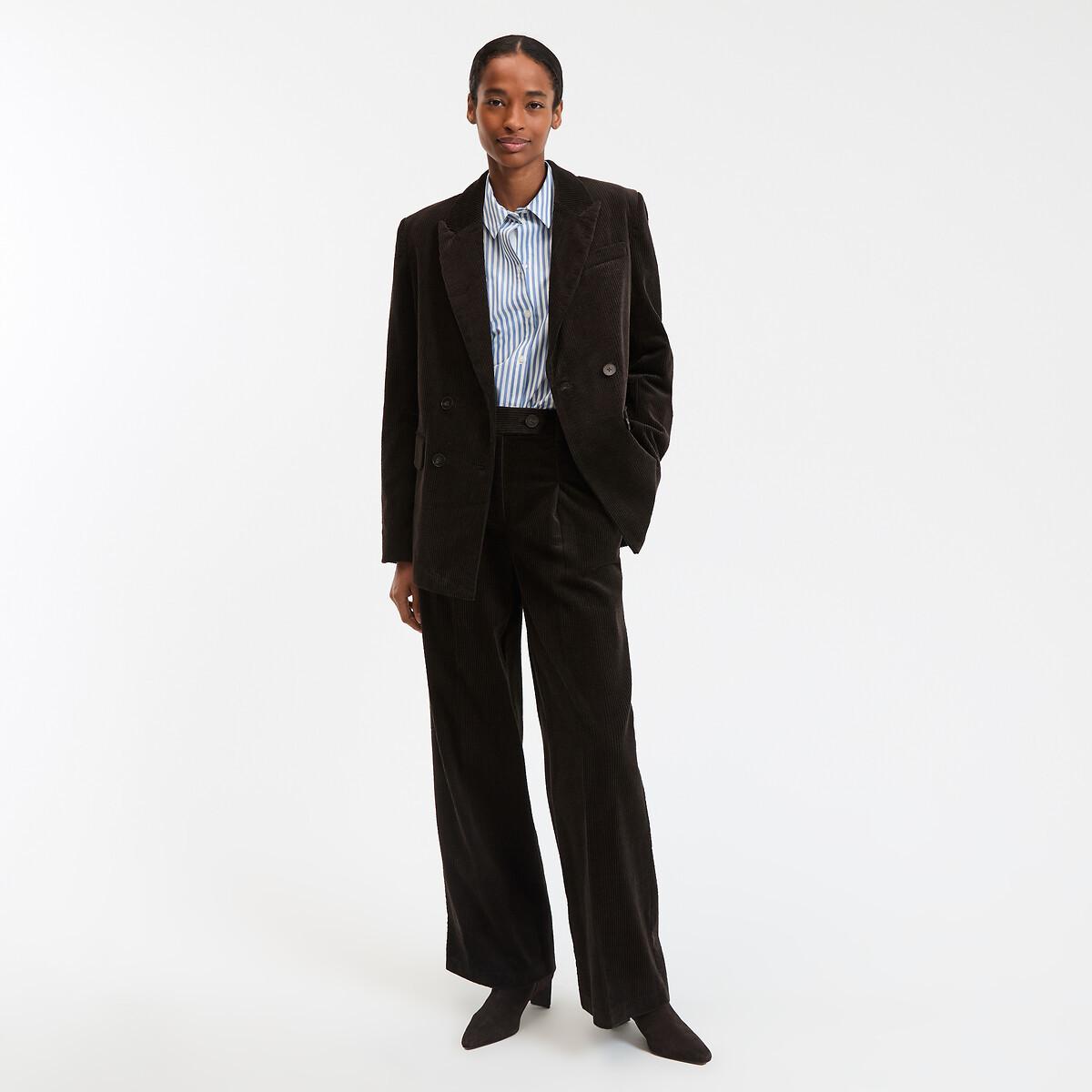 La Redoute Collections Pantalon large à plis en velours côtelé  