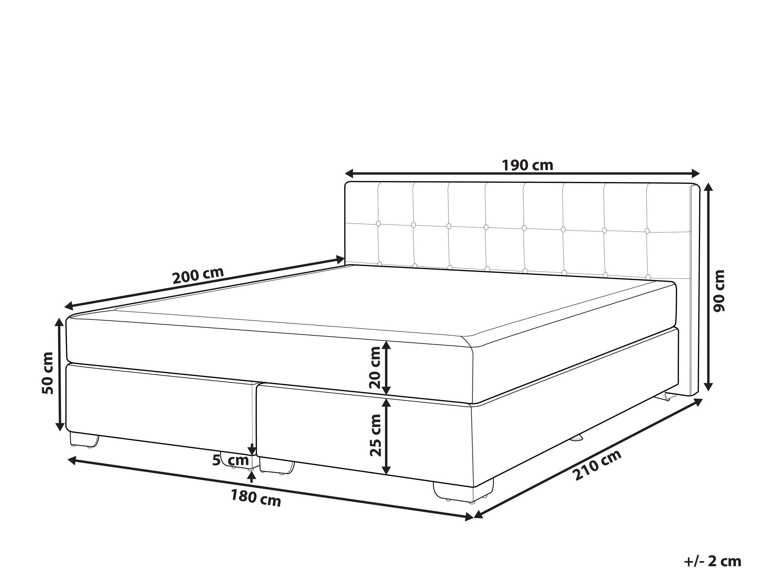 Beliani Boxspring Bett aus Polyester Modern ADMIRAL  