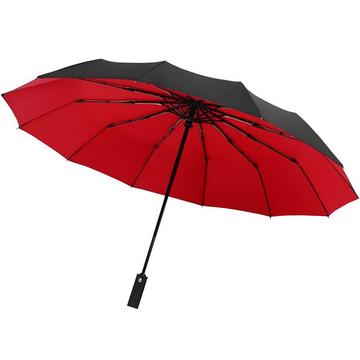 Regenschirm, Kompakt - 105 cm - Schwarz  Rot