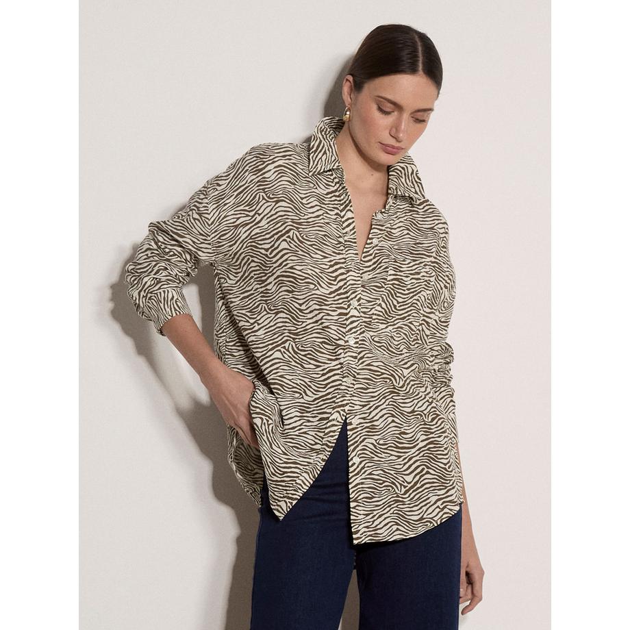 Chemise oversize à imprimé zèbre