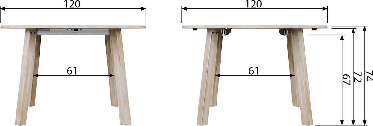 mutoni Table à rallonge ronde Jan Lange Chêne Sydney (FSC)  