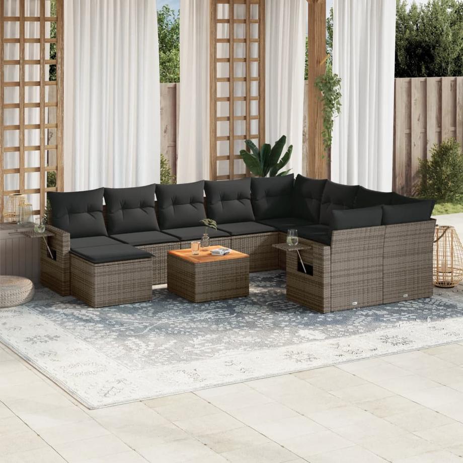 VidaXL Ensemble de canapés de jardin rotin synthétique  