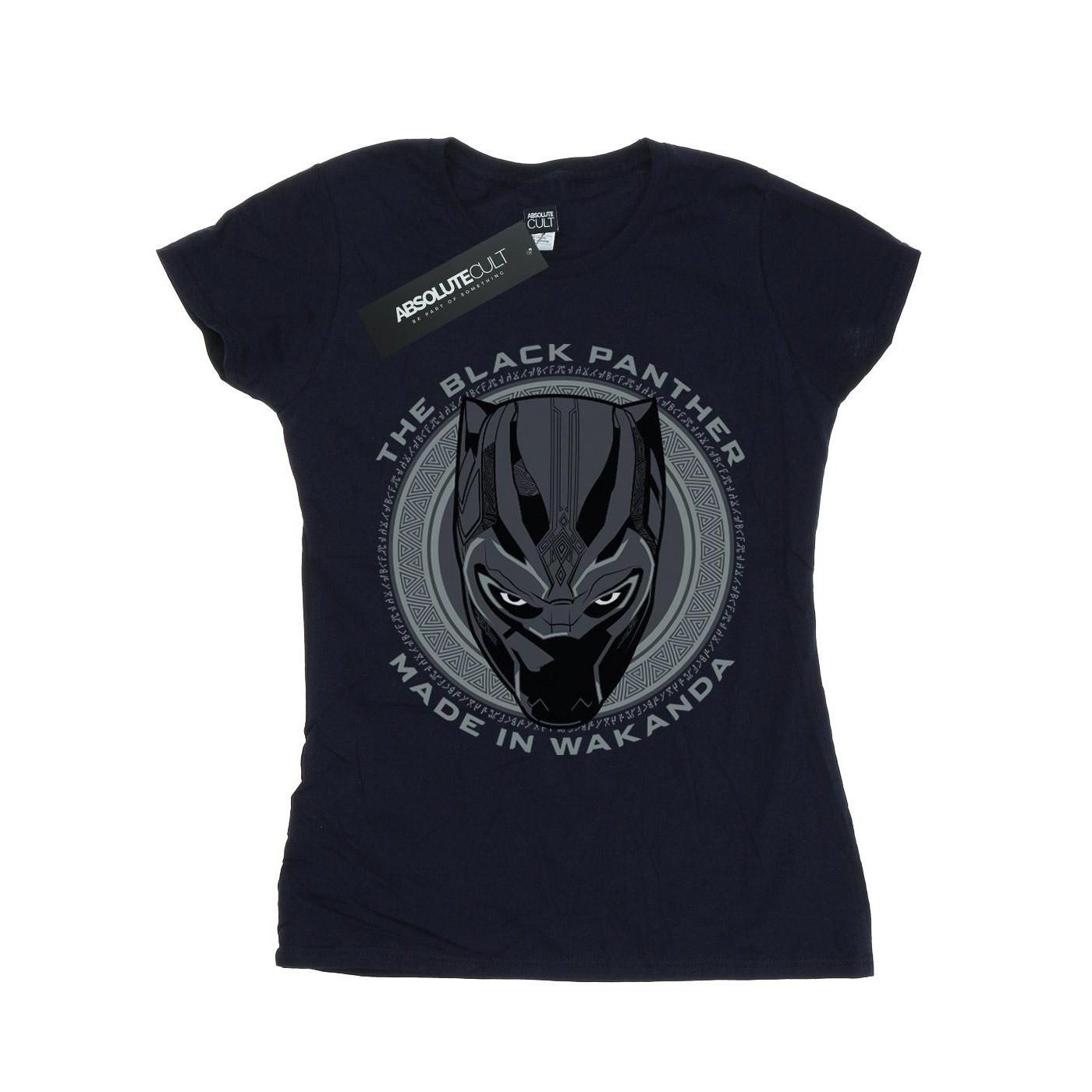 Image of Black Panther Made In Wakanda Tshirt Damen Marine XXL