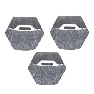 CitySens 3 Pack Wall Planters ; jardinière blanche ; couverture textile grise  