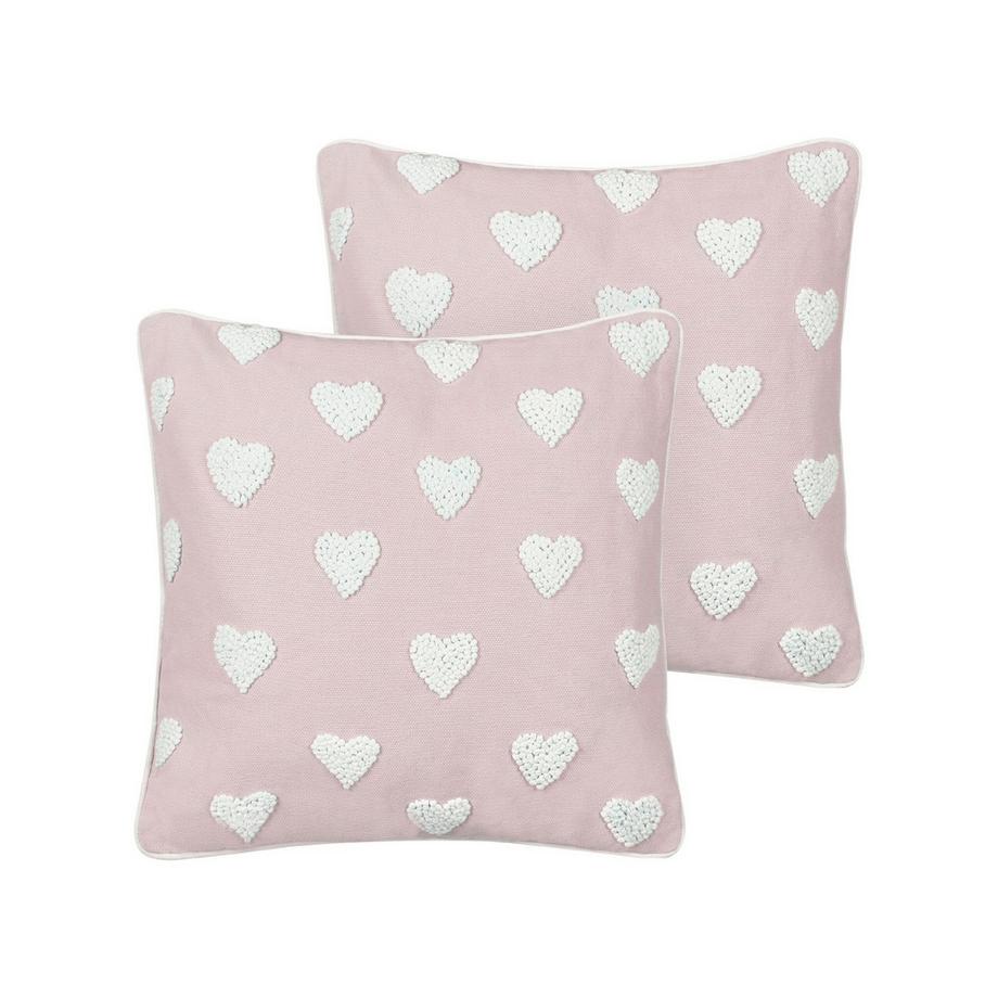 Beliani Lot de 2 coussins décoratifs en Coton Rétro GAZANIA  