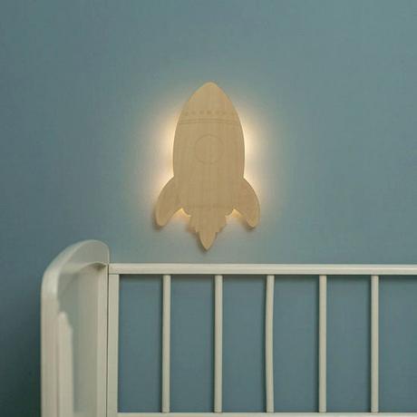 Little Dutch Wandlampe aus Holz Rakete  