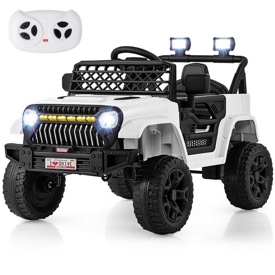 Northix  Camion per bambini con auto elettrica ricaricabile a batteria 12 V con telecomando bianco 