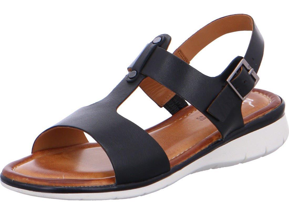 Image of 12-23610-01 - Leder Sandale Damen Schwarz 39